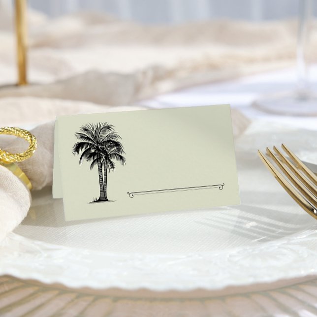 Vintager Palmenbaum-Hochzeitstisch Platzkarte (Table Place Card - from my Vintage Palm Wedding Collection)