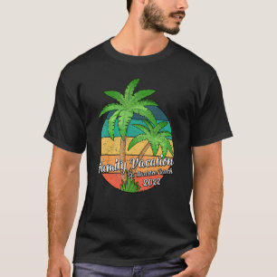 Vintager Palmenbaumfamilienurlaub 2022 St Maarten T-Shirt