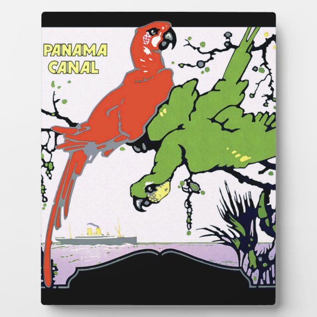 Vintager Panamakanal Fotoplatte (Vorderseite)