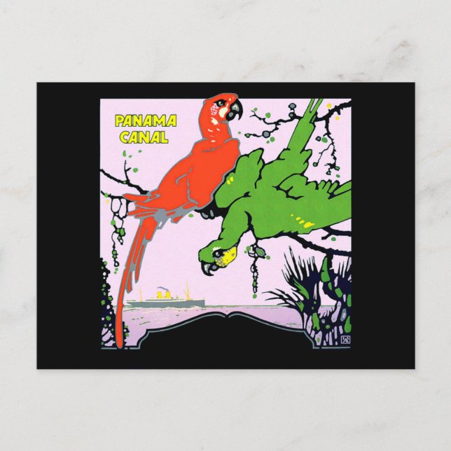 Vintager Panamakanal Postkarte (Vorderseite)