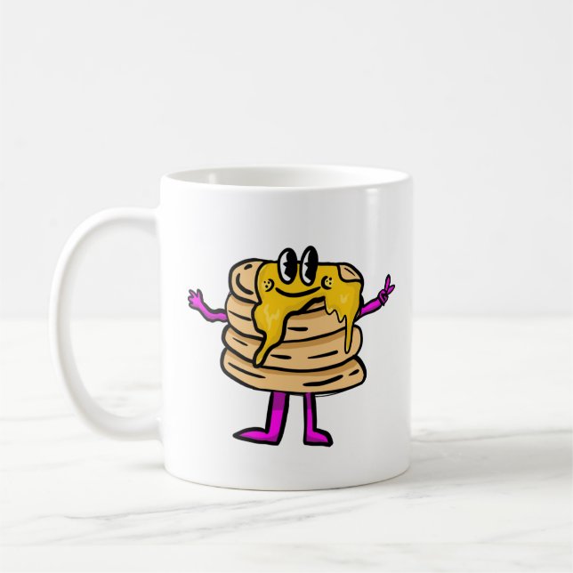 Vintager Pancake Cartoon Kaffeetasse (Links)