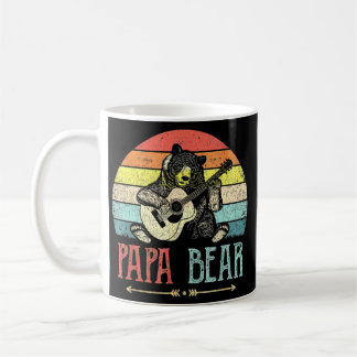 Vintager Papa Bär Gitarre Vater Gitarre spielen Kaffeetasse