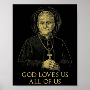 Vintager Papst Leo Xiv Halo Cross Habemus Papam Ro Poster