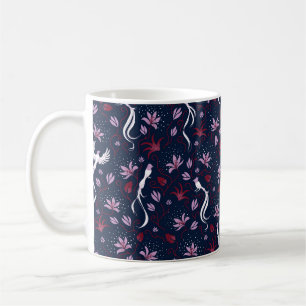 Vintager Paradiesvogel, nahtlos wiederholt Muster Kaffeetasse