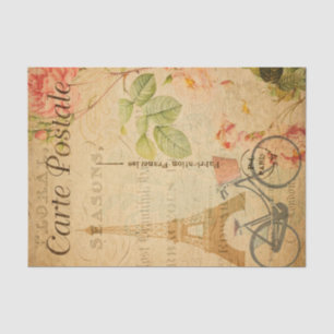 Vintager Paris Eiffelturm und Fahrrad Französisch Seidenpapier