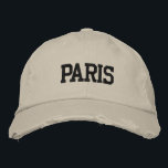 VINTAGER PARIS-Stickereistil Bestickte Baseballkappe<br><div class="desc">PARIS Schwarz Stickig Vintager Stil gestresste beige Hut aus Baumwolle. Ein wunderbares Geschenk für alle, die Paris Frankreich Lieben! Wenn Sie Ihren persönlichen Text bevorzugen, wählen Sie einfach den Knopf "Diese Vorlage personalisieren", um Ihre Auswahl an benutzerdefiniertem Text einzugeben. Die Stickerei kann auch an andere Farbeinstellungen angepasst werden, indem Sie...</div>
