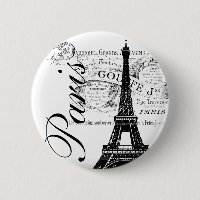 Vintager Paris- u. Eiffel-Turm-Aufkleber