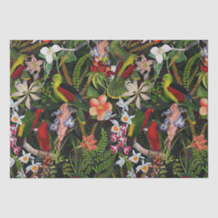 Vintager Parrot-Dschungel 1 Muster Seidenpapier