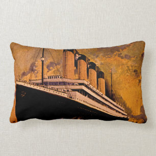 Vintager Passagier-Ozeandampfer titanisches Cunard Lendenkissen