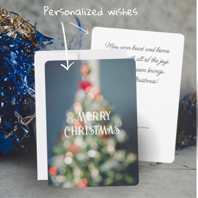 Vintager pastellblauer Weihnachtsbaum Feiertagskarte (Von Creator hochgeladen)