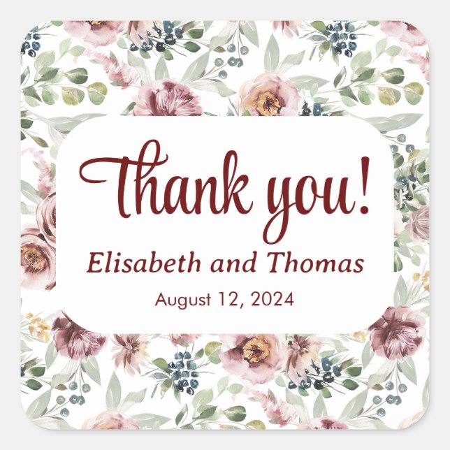 Vintager, pastellfarbener, romantischer Aufkleber (Vorderseite)