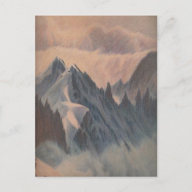 Vintager Pastellgletscher zeichnend unheimlicher B Postkarte (Vorderseite)