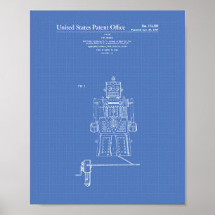 Vintager Patent-Kunst-Plan des Poster