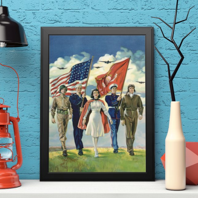 Vintager Patrioter, stolzer Militärangehöriger Poster (Von Creator hochgeladen)