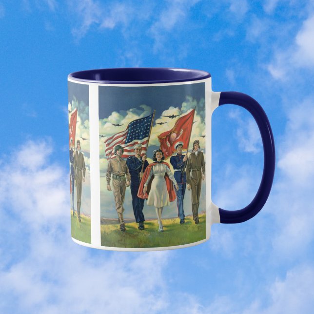 Vintager Patrioter, stolzer Militärangehöriger Tasse (Von Creator hochgeladen)