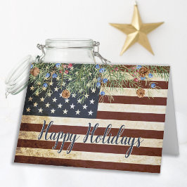 Vintager Patriotic American Flag Corporate Holiday Feiertagskarte