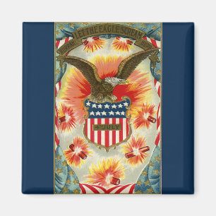 Vintager Patriotischer 4. Juli Adler und amerikani Magnet