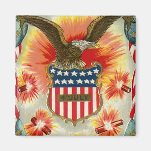 Vintager Patriotischer 4. Juli Adler und amerikani Magnet
