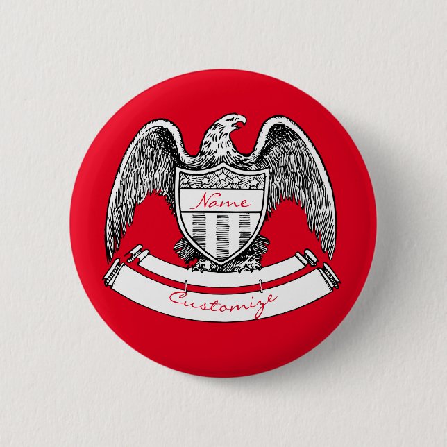 Vintager Patriotischer Adler PlaqueThunder_Cove Button (Vorderseite)