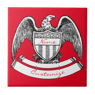Vintager Patriotischer Adler PlaqueThunder_Cove Fliese