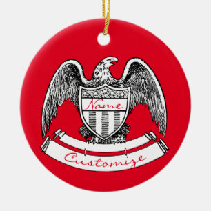 Vintager Patriotischer Adler PlaqueThunder_Cove Keramik Ornament