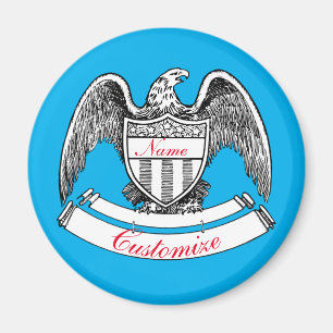 Vintager Patriotischer Adler PlaqueThunder_Cove Magnet