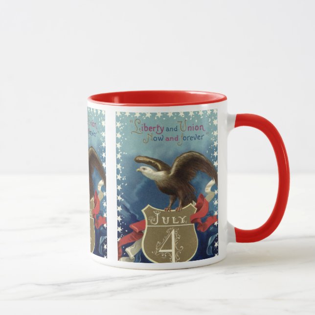 Vintager Patriotischer Amerikanische Unabhängigkei Tasse (Rechts)
