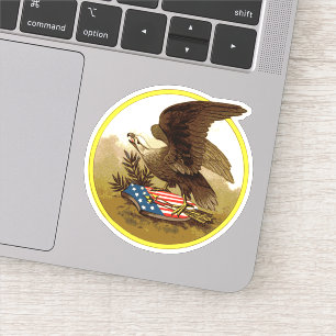 Vintager patriotischer amerikanischer Adler und Aufkleber