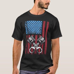 Vintager Patriotischer Amerikanischer Flag Pistole T-Shirt