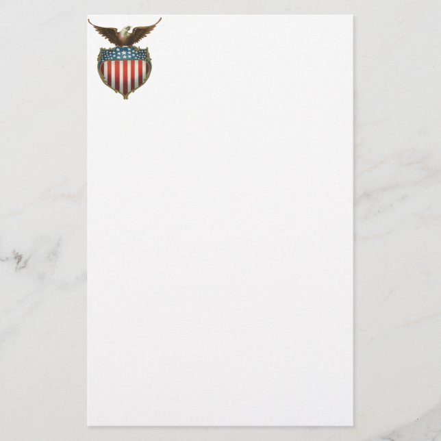 Vintager patriotischer, kahler Adler mit Briefpapier (Vorderseite)