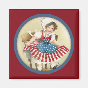 Vintager patriotischer Kindermagnet Magnet