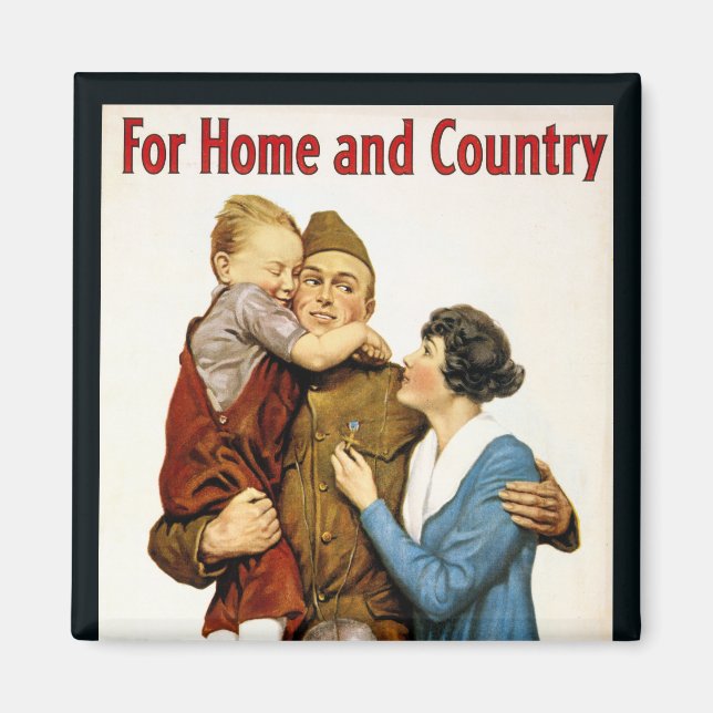 Vintager Patriotischer Soldat für das Darlehen für Magnet (Vorne)