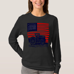 Vintager patriotischer Traktor auf dem Bauernhof - T-Shirt