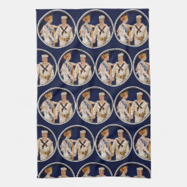 Vintager Patriotismus, Lady Liberty mit Marine Sea Geschirrtuch