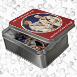 Vintager Patriotismus, Lady Liberty mit Marine Sea Puzzle<br><div class="desc">Vintage Illustration patriotisches 4. Juli Urlaubsbild mit Lady Liberty (die Statue) mit einer amerikanischen Flagge und Händeschütteln mit einem stolzen Seemann. USA Staatssymbole des Patriotismus und der Freiheit. Ursprünglich ein militärisches Poster.</div>