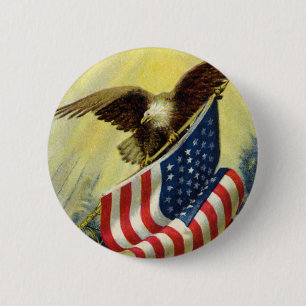Vintager Patriotismus, Patriotische Adlerflagge Button