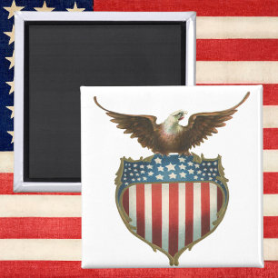 Vintager Patriotismus, Stolzer Adler über amerikan Magnet