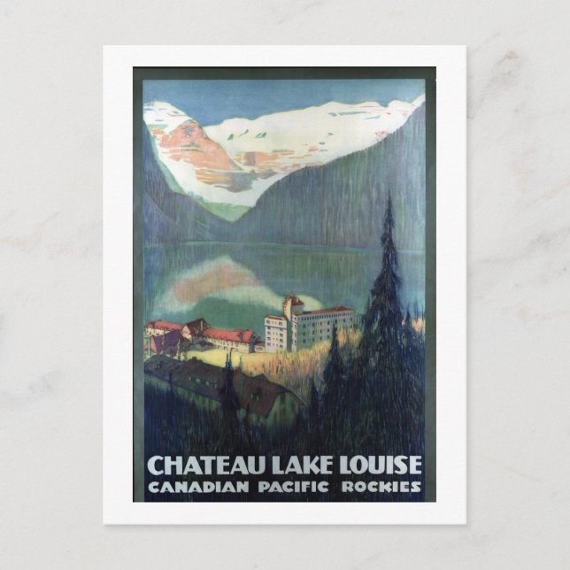 Vintager Pazifischer Rockies Lake Louise Postkarte (Vorderseite)