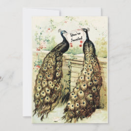 Vintager Peacocks Bridal Tee Einladung
