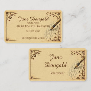 Vintager Pen Klassischer Notar Visitenkarte