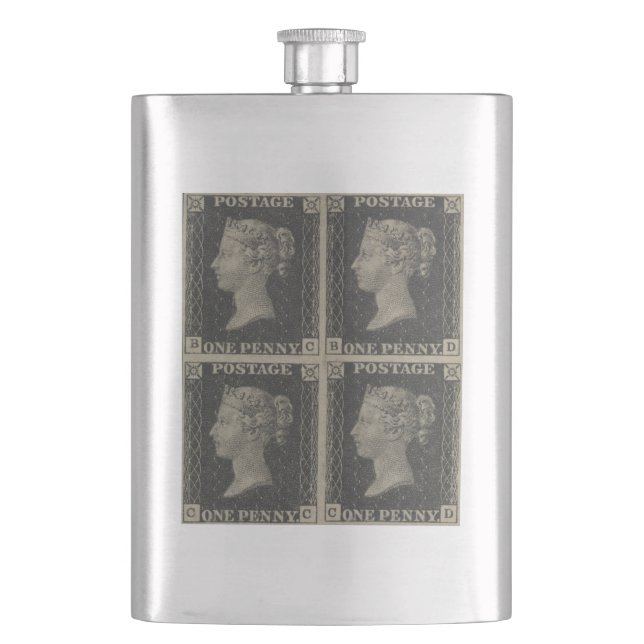 Vintager Penny Black Premium Flask Flachmann (Vorderseite)