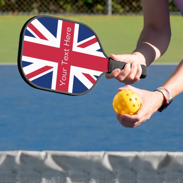 Vintager Personalisierter Union Jack Pickleball Schläger (InSitu)