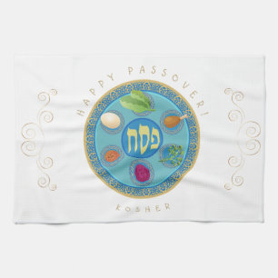 Vintager Pessach Seder Kosher Pesach Dekorativ Geschirrtuch