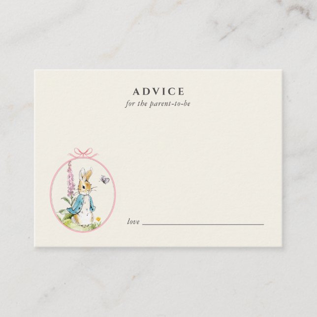 Vintager Peter Kaninchenbeirat für kleine Mädchen Hinweiskarte (Vorderseite)