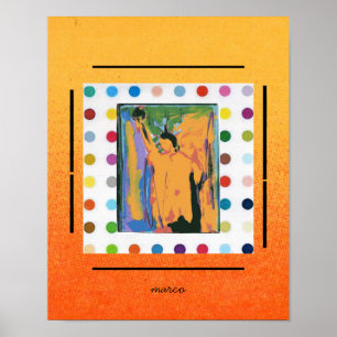 Vintager Peter Max Stil Freiheitsstatue Poster