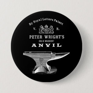Vintager Peter Wright Anvil Blacksmithing Button