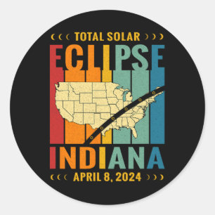 Vintager Pfad des Totality Solar Eclipse 8. April Runder Aufkleber