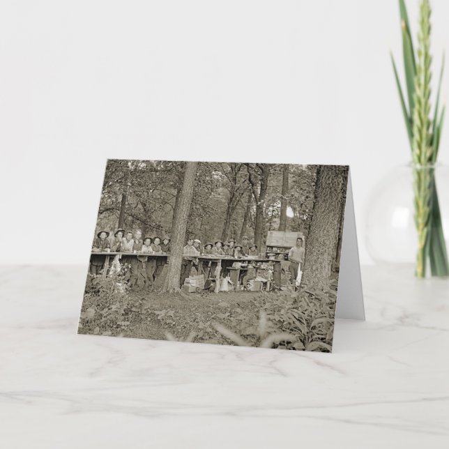 Vintager Pfadfinder-Truppentruppe Camping Foto der Karte (Vorderseite)