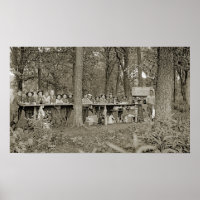 Vintager Pfadfinder-Truppentruppe Camping Foto der