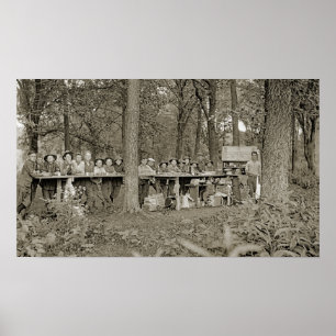 Vintager Pfadfinder-Truppentruppe Camping Foto der Poster